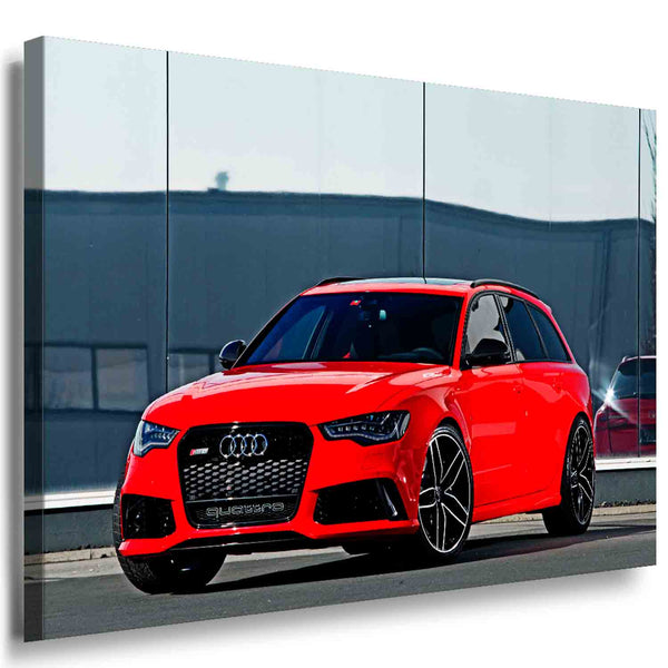 Audi RS6 Wandbild in Rot – XXL Auto Leinwandbild von AK Art – Moderner Kunstdruck für Autoliebhaber