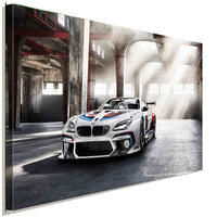 BMW M6 GT3 Leinwandbild – Motorsport-Ikone in dramatischer Kulisse | AK ART Auto Fanart XXL