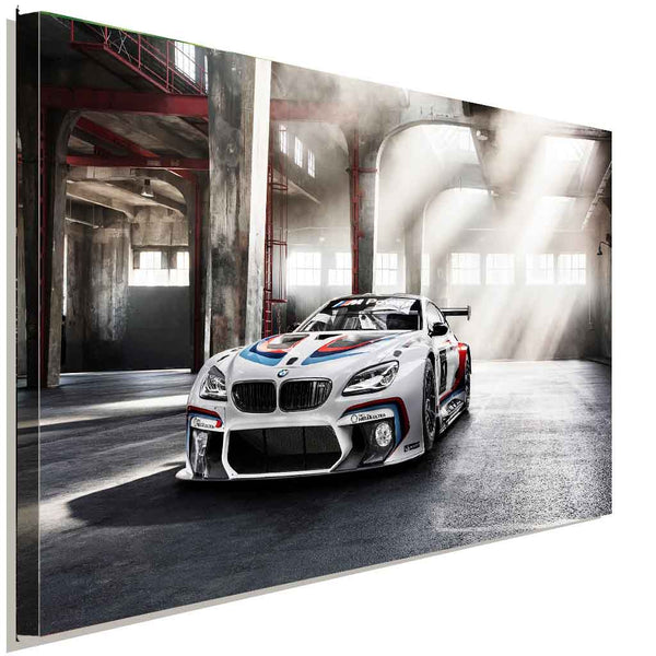 BMW M6 GT3 Leinwandbild – Motorsport-Ikone in dramatischer Kulisse | AK ART Auto Fanart XXL
