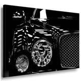 Bentley Mulsanne Leinwandbild – Elegantes Auto-Motiv in Schwarz-Weiß | AK Art Kunstdruck für luxuriöse Räume