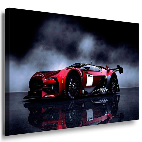 Citroën Rennwagen Schwarz-Weiß Leinwandbild – Futuristisches Auto Wandbild XXL – AK Art Bilder Kunstdruck