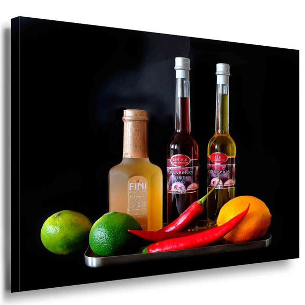 Essig & Öl Leinwandbild AK Art Bilder Mehrfarbig Kunstdruck Wandbild Wanddeko