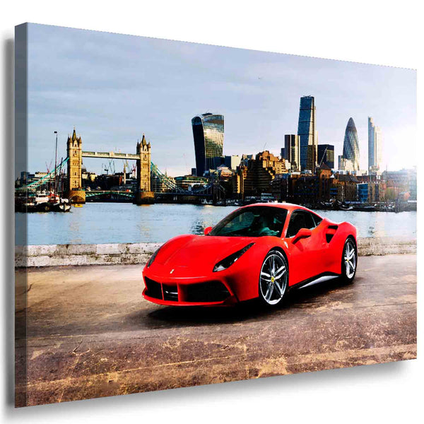Ferrari 480 Auto Leinwandbild AK Art Bilder Mehrfarbig Wandbild TOP XXL Geschenk