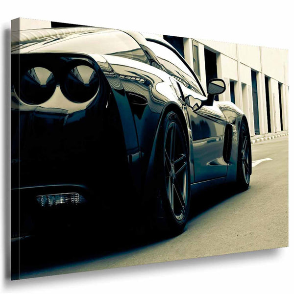 Schwarzer Ferrari Sportwagen – Elegantes Leinwandbild in HD | AK Art Automotiv-Wandbild