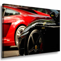 Ferrari Sportwagen Makro Räder Leinwandbild – Detailreiche Auto-Fotografie – AK Art
