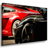 Ferrari Sportwagen Makro Räder Leinwandbild – Detailreiche Auto-Fotografie – AK Art