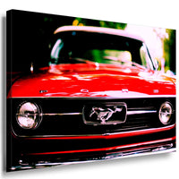 Ford Mustang Leinwandbild – Klassische Legende in strahlendem Rot | AK ART Auto Kunstdruck XXL