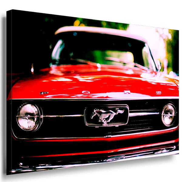 Ford Mustang Leinwandbild – Klassische Legende in strahlendem Rot | AK ART Auto Kunstdruck XXL