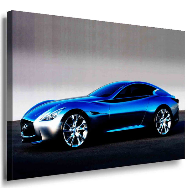 Infiniti Essence Konzept Auto Leinwandbild – Futuristisches Design in Blau | AK ART Wandbild XXL