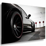 Lamborghini Schwarz Leinwandbild – Elegantes Auto-Motiv in Schwarz und Rot | AK Art Kunstdruck für stilvolle Räume