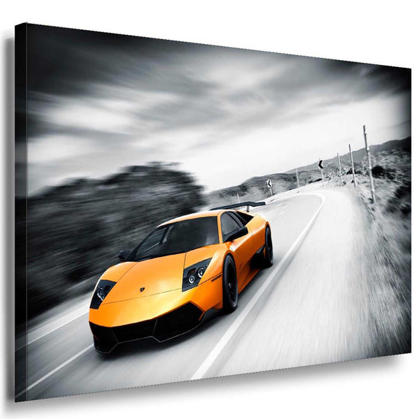 Lamborghini Speed Leinwandbild / AK Art Bilder / Auto + Mehrfarbig + Kunstdruck