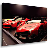 Lamborghini & Ferrari Leinwandbild – Supersportwagen im Galerie-Stil | AK ART Wandbild XXL Auto