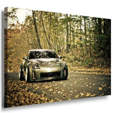 Nissan Wald Herbst Leinwandbild / AK ART / Auto Mehrfarbig.