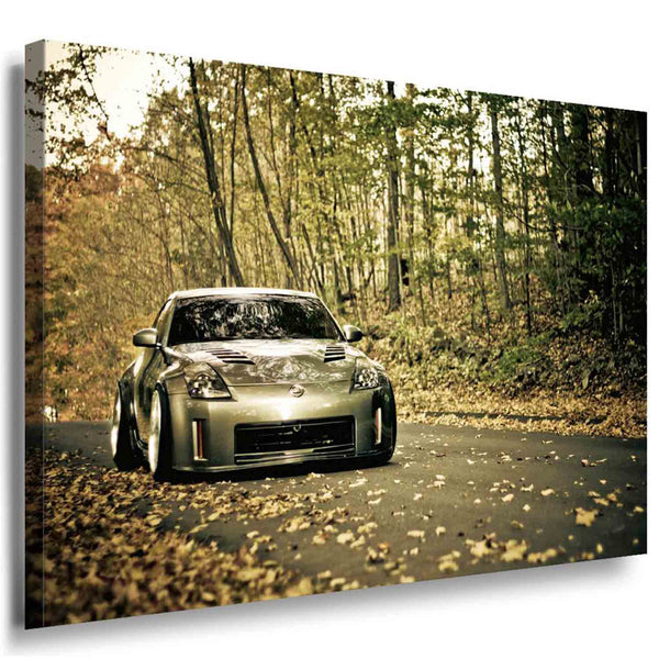 Nissan Wald Herbst Leinwandbild / AK ART / Auto Mehrfarbig.
