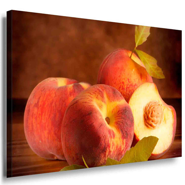 Pfirsich Leinwandbild AK Art Bilder Mehrfarbig Kunstdruck XXL Wandbild TOP