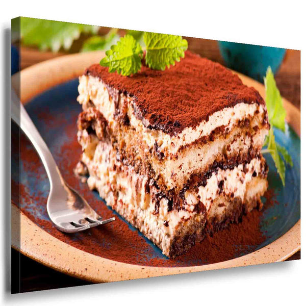 Tiramisu Kuchen Leinwandbild AK Art Bilder Mehrfarbig Kunstdruck TOP XXL