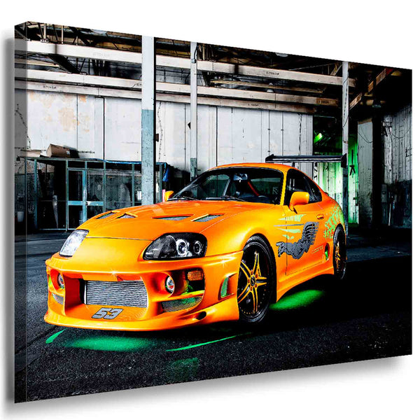 Toyota Supra Leinwandbild – Tuning-Legende mit Drachen-Design | AK ART Auto Wandbild XXL