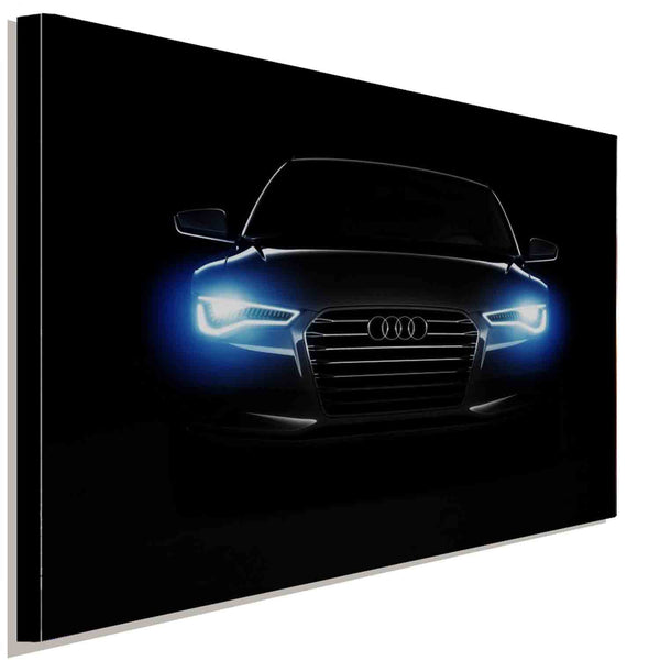 Audi Front Scheinwerfer Leinwandbild AK ART Kunstdruck Wandbild Wanddeko TOP XXL Auto