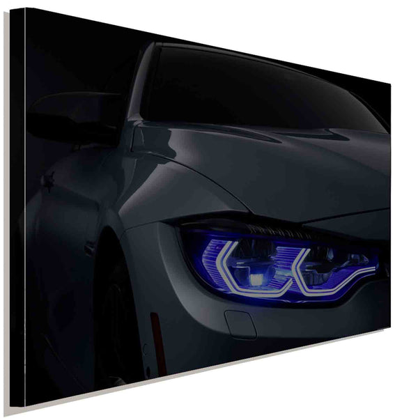 BMW Scheinwerfer Leinwandbild AK ART Kunstdruck Mehrfarbig Wandbild Wanddeko XXL Auto