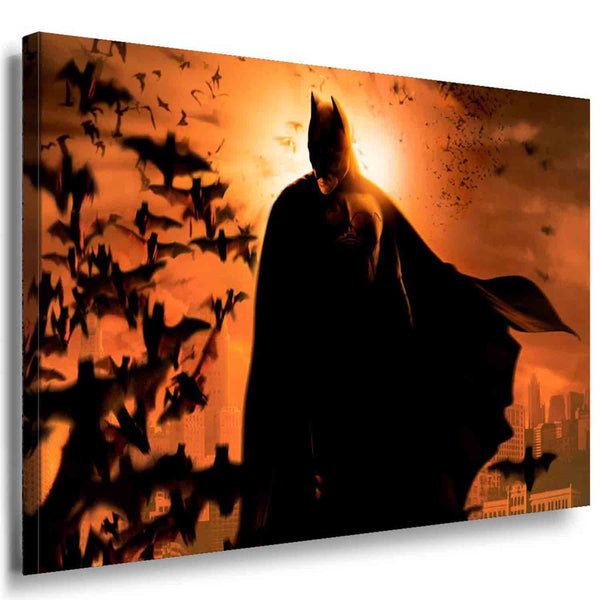 Batman Sonne Fledermaus Leinwandbild / LaraArt Bilder / Mehrfarbig + Kunstdruck