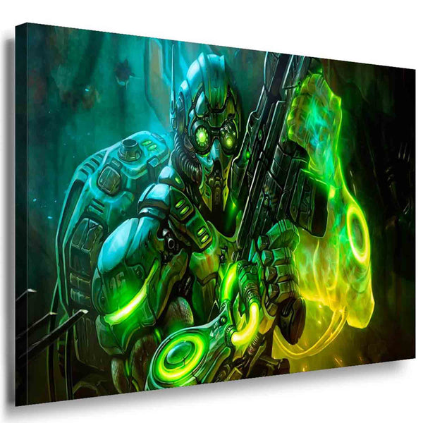 Bio Kämpfer Game Grün Leinwandbild / LaraArt Bilder / Leinwand Bild + Mehrfar...