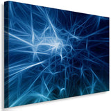 Abstrakt Blaues Licht Leinwandbild – Leuchtende Linien & digitale Tiefe | AK ART Wandbild XXL