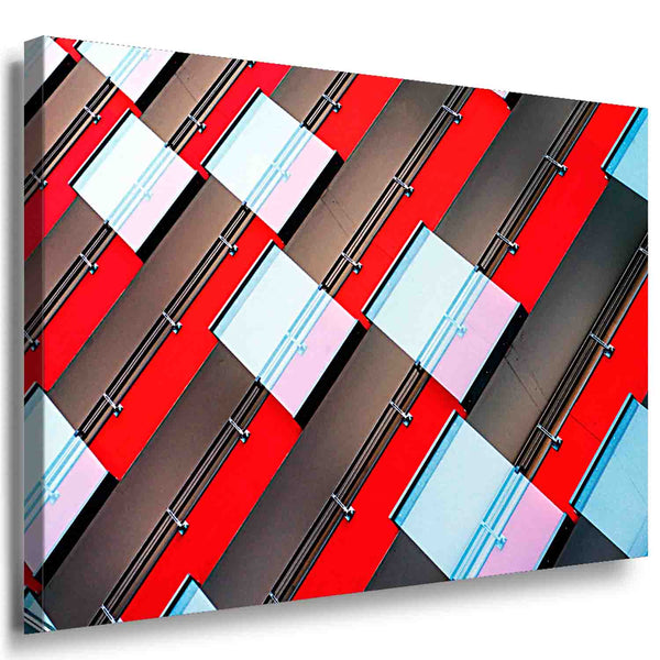 Architektur Leinwandbild in Rot & Grau – Geometrisch, modern & made in Germany | AK ART Abstrakt