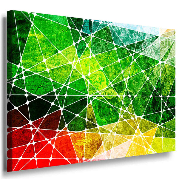 Buntes geometrisches Mosaik – Modernes abstraktes Leinwandbild voller Energie & Farbe | AK ART