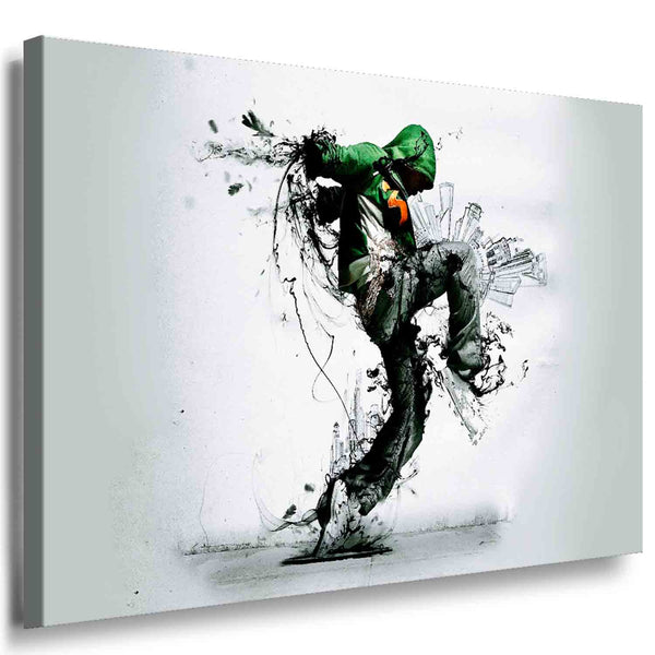 Smoking Dancer Abstrakt Leinwandbild – Ak Art Wandbild Mehrfarbig