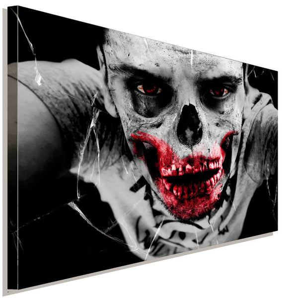 Zombie Fresse Leinwandbild AK Art Premium Wanddeko Wandbild Made in Germany XXL Abstrakt