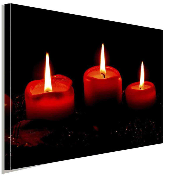 Advent Rote Kerzen Ruhe Gemütlichkeit Leinwandbild AK ART Wanddeko Wand TOP XXL Abstrakt