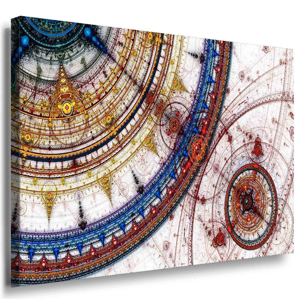 Bunte Sonnensystem-Karte im Mandala-Stil – Abstraktes Leinwandbild voller Details & Farben | AK ART