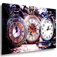 Alte Uhren auf Leinwand – Vintage Wandbild mit Taschenuhren & Retro-Charme | AK ART