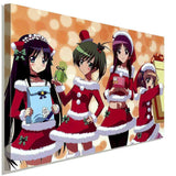 Anime Hentai Mädchen 2 Weihnachten Leinwandbild AK ART Wanddeko Wandbild TOP XXL