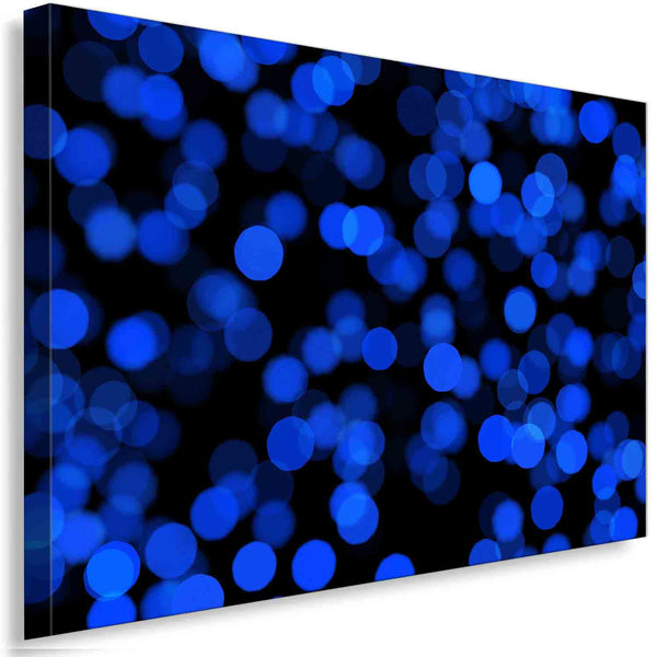 Blaues Licht Leinwandbild – Abstrakte Punkte mit Bokeh-Effekt | AK ART Kunstdruck XXL