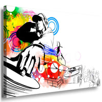 DJ / DJ-Mixer Abstrakt Leinwandbild AK Art Bilder Mehrfarbig Wandbild – Ak Art Leinwandbilder