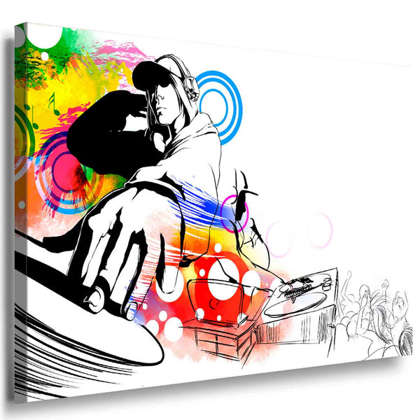 DJ / DJ-Mixer Abstrakt Leinwandbild AK Art Bilder Mehrfarbig Wandbild – Ak Art Leinwandbilder