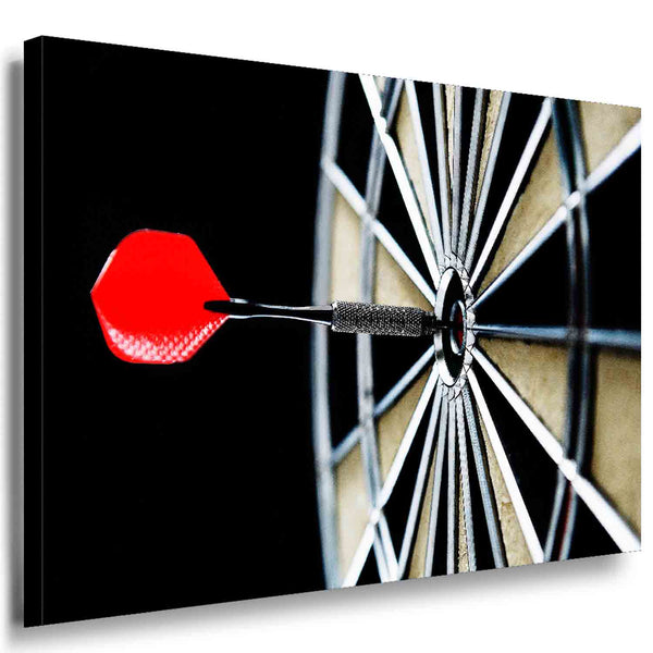 Bullseye im Fokus – Dart-Leinwandbild im Zielscheiben-Stil | AK ART Wandbild XXL für Sportfans & Sieger