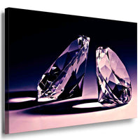 Zwei Diamanten im Licht – Abstraktes Luxus-Leinwandbild in Violett & Klarheit | AK ART Kunstdruck XXL Geschenkidee