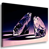 Zwei Diamanten im Licht – Abstraktes Luxus-Leinwandbild in Violett & Klarheit | AK ART Kunstdruck XXL Geschenkidee