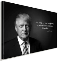 Donald Trump Zitat Leinwandbild – Schwarz-Weiß Wandbild mit inspirierendem Spruch