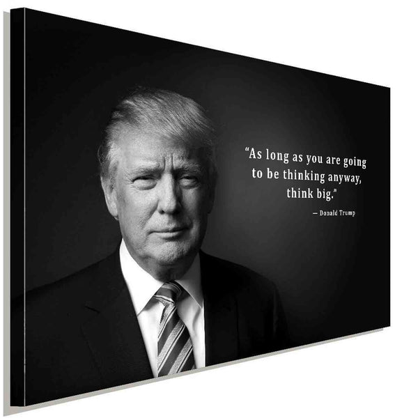 Donald Trump Zitat Leinwandbild – Schwarz-Weiß Wandbild mit inspirierendem Spruch