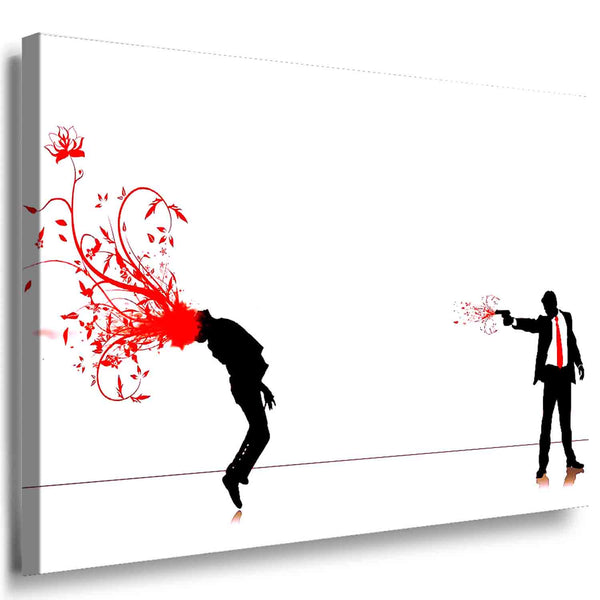 Elegant Headshot Abstrakt Leinwandbild AK Art Bilder Mehrfarbig Wandbild Made in Germany
