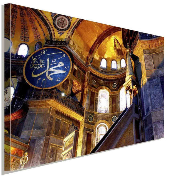 Hagia-Sophia Istanbul Islam Cami Leinwandbild AK ART Wanddeko Wandbild XXL TOP