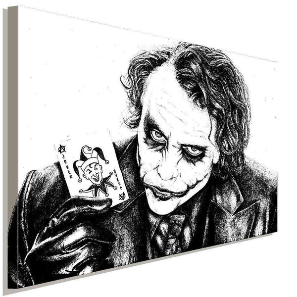Joker Schwarz-Weiss Leinwandbild AK ART Wanddeko Wandbild