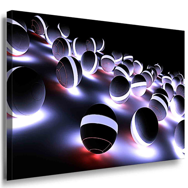 Leuchtende Kugeln im futuristischen Stil – Abstraktes Leinwandbild mit Lichtspiel & Struktur | AK ART