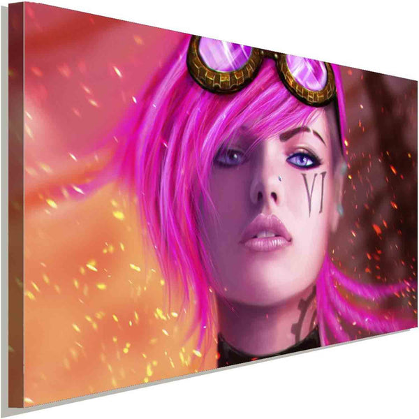 League of Legends VI Piltover Enforcer Leinwandbild AK ART Wanddeko Wandbild XXL