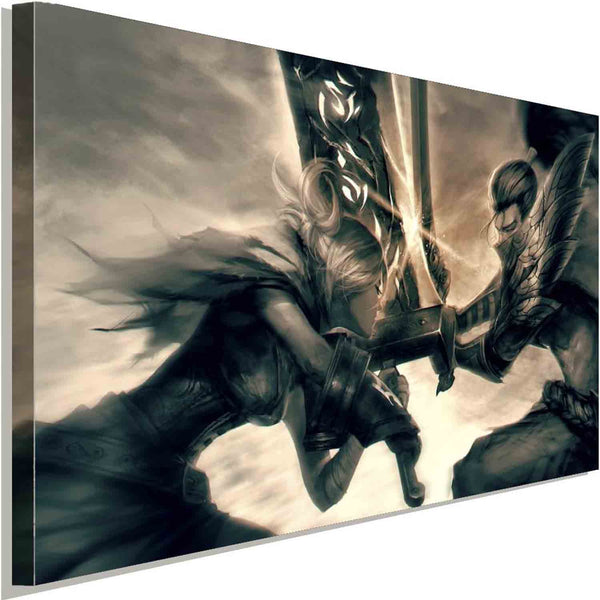 League of Legends Yasuo Riven Leinwand AK ART Kunstdruck Mehrfarbig Wandbild XXL