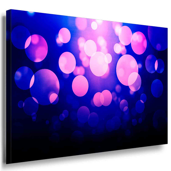 Lichtkugeln in Pink & Blau – Sanftes abstraktes Leinwandbild für stilvolle Räume | AK ART