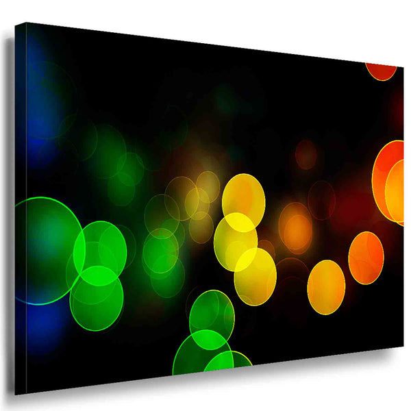 Bunte Lichtkugeln im Bokeh-Effekt – Farbstarkes abstraktes Leinwandbild für moderne Räume | AK ART